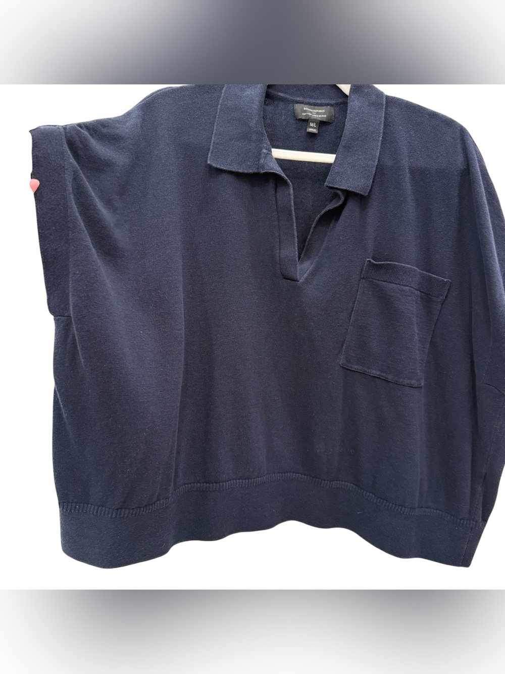 Banana Republic Navy Polo-Style Button Down Shirt